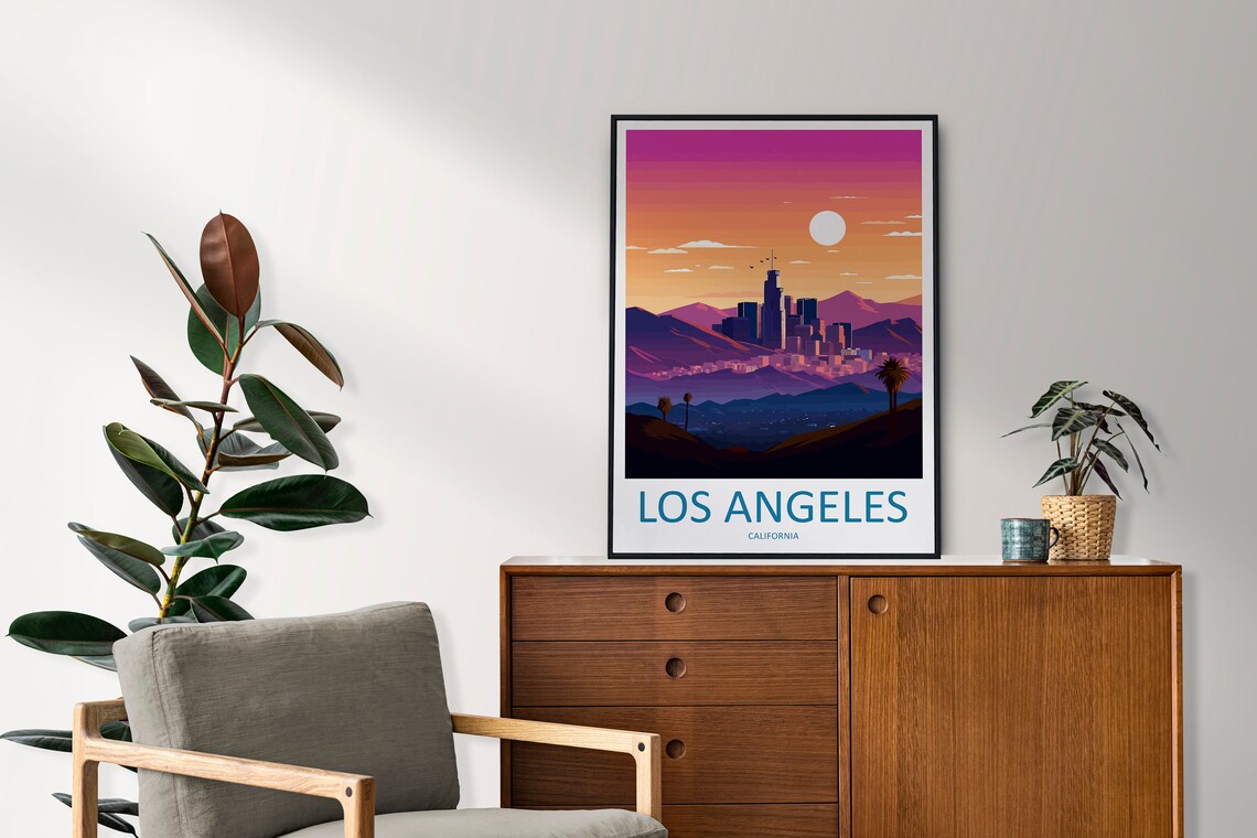 Los Angeles Travel Print Wall Art Los Angeles Wall Hanging Home Dcor Los Angeles Gift Art Lovers California Art Lover Gift Los Angeles Deco - Image 2