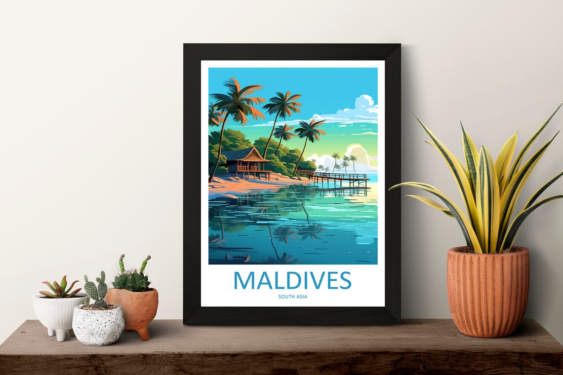 Maldives Travel Print, South Asia Travel Poster - Image 3