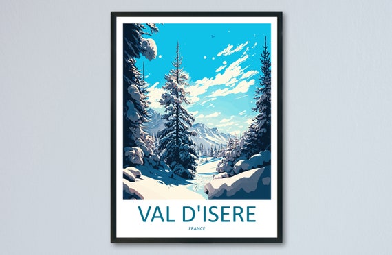 Val Disere Travel Print Wall Art Hanging Home Dcor Gift Lovers Ski Lover