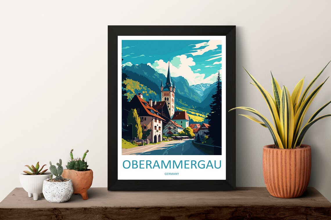 Oberammergau Travel Poster, Germany Art Print - Image 3