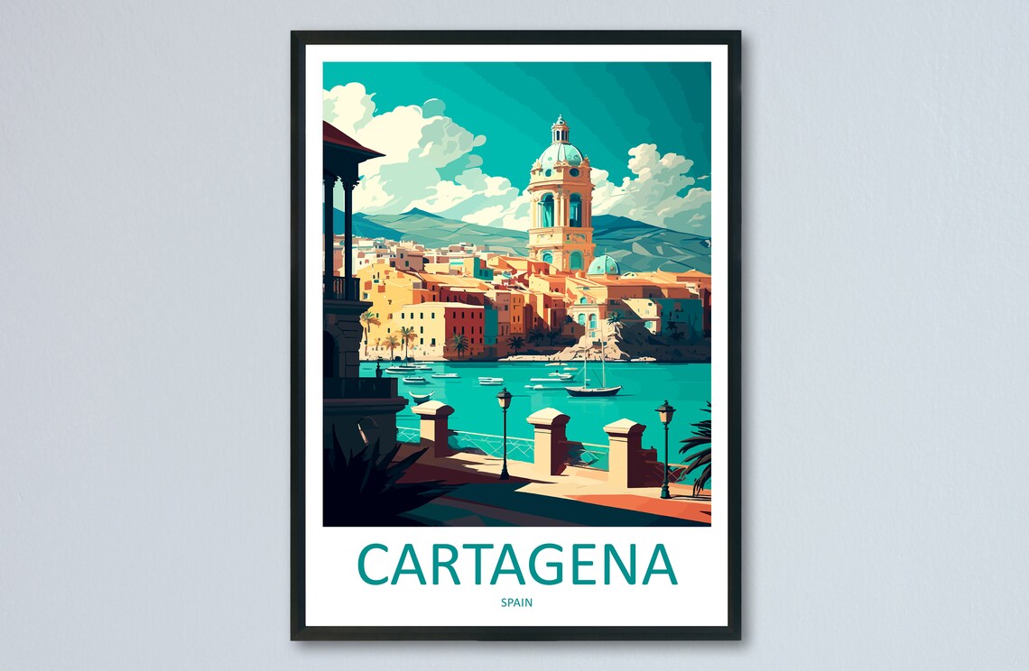 Cartagena Travel Poster, Spain Wall Art Print