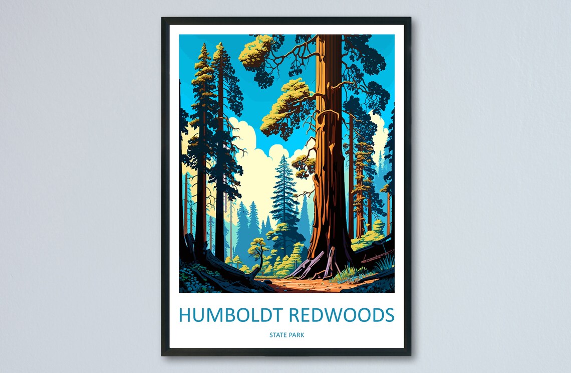 Humboldt Redwoods State Park Travel Poster, California