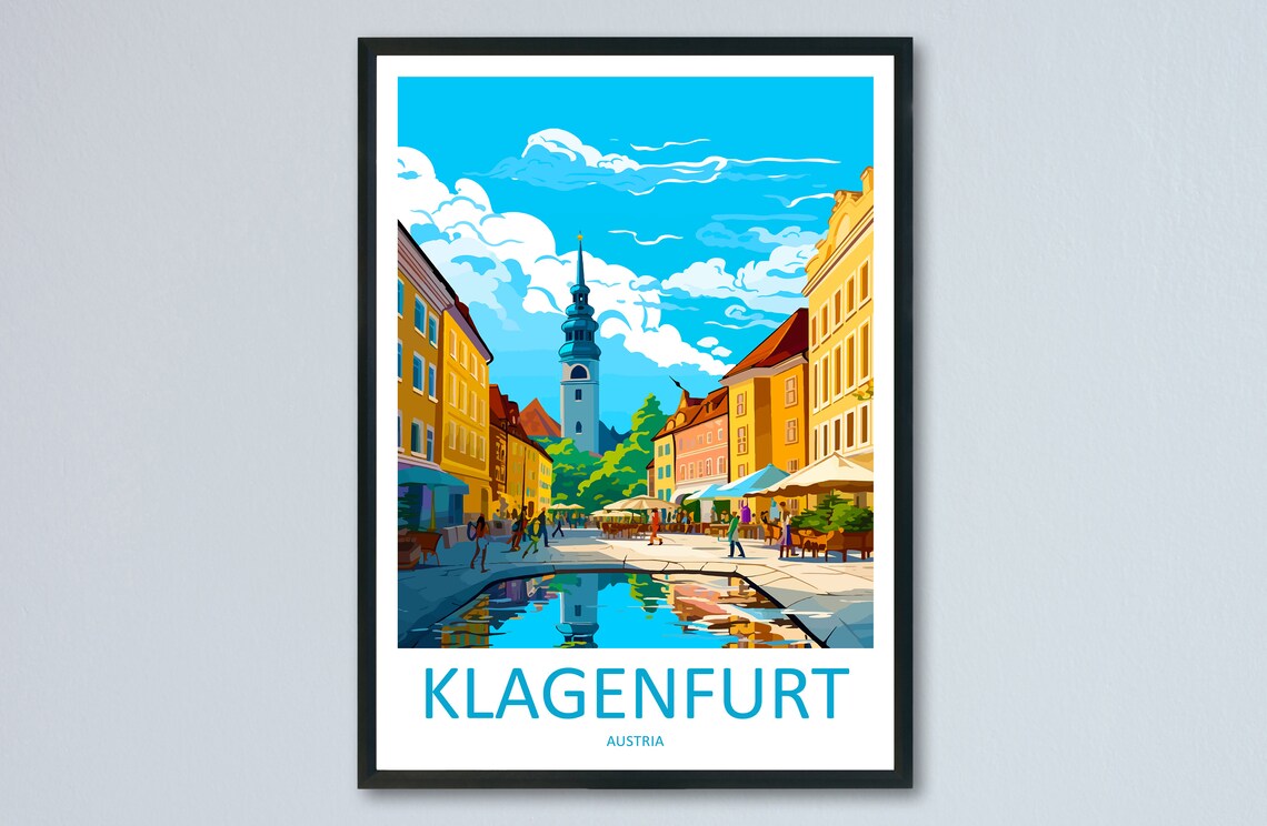 Klagenfurt Travel Poster, Austria Wall Art