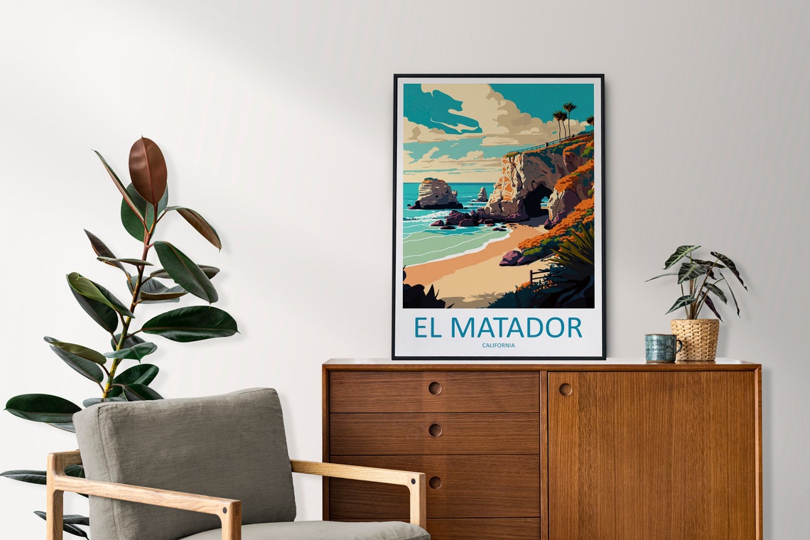 El Matador California Sea Arch Beach Cliffs Vintage Travel Poster - Image 2