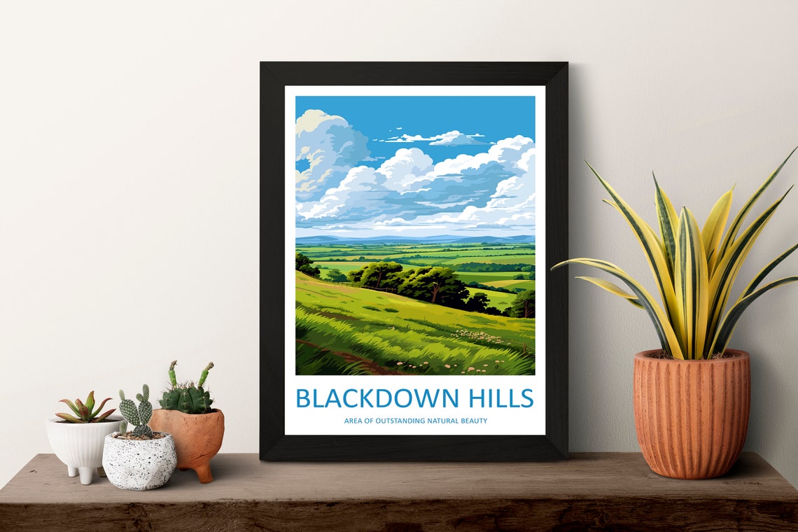 Blackdown Hills England Rolling Green Hills Big Sky Travel Poster - Image 3