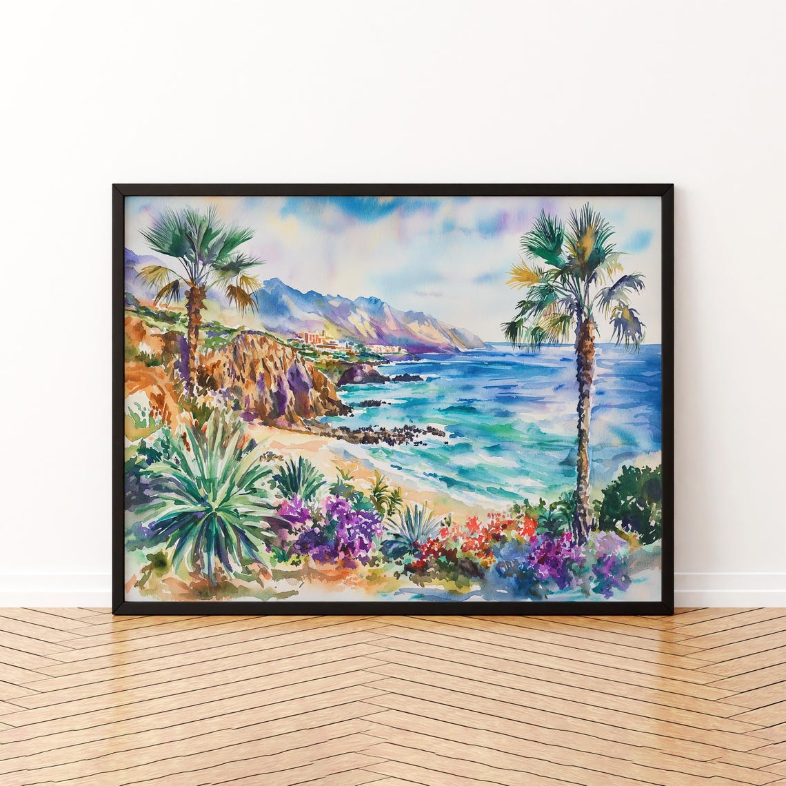 Tenerife Watercolor Poster Wall Art Hanging Home Dcor Gift Lovers Spain