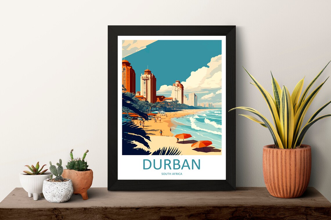 Durban Travel Poster, South Africa Art Print - Image 3
