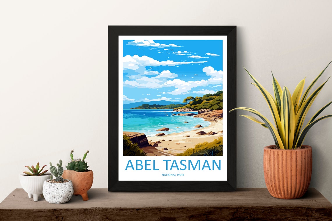 Abel Tasman National Park Turquoise Beach Golden Coastline Print - Image 3