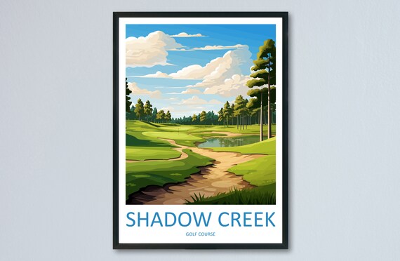 Shadow Creek Golf Course Pine Forest Pond Daytime Travel Poster