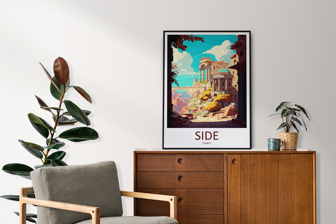 Side City Travel Poster, Turkey Place Print - Image 2