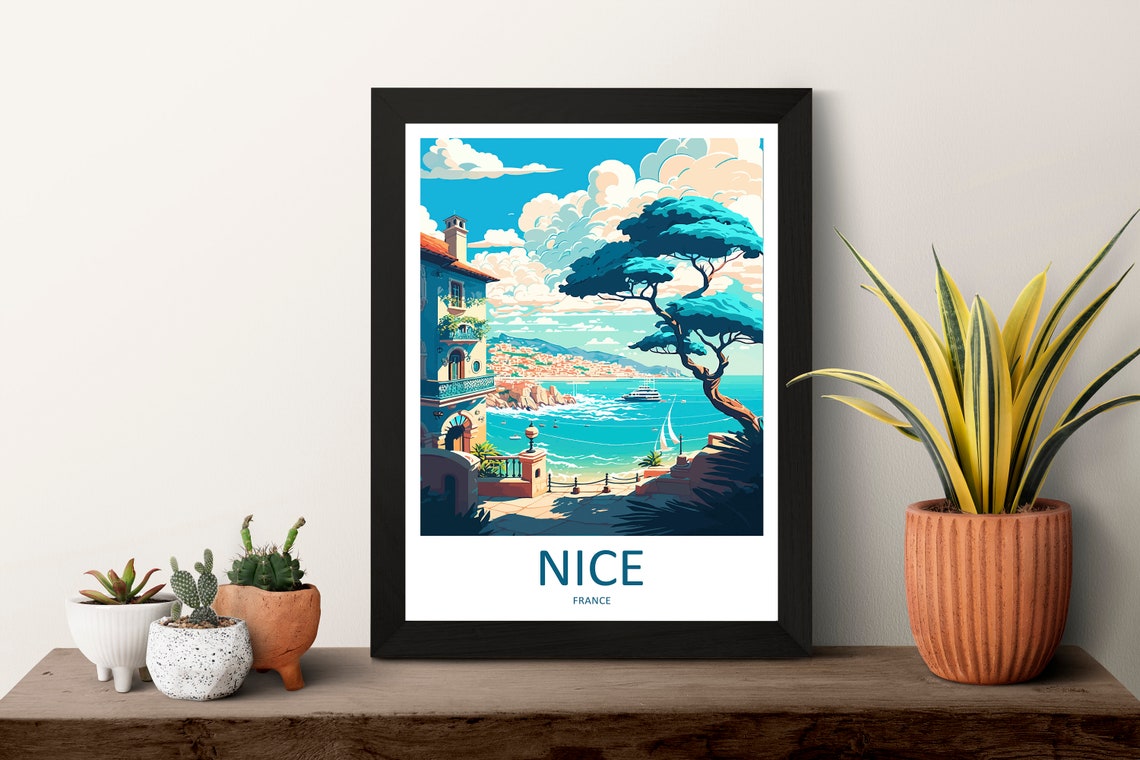 Nice France Print Nice France Home Decor Cityscape Art Print Nice France Wall Art For Travel Enthusiast Gift Wall Hanging Nice France Poster - Image 3