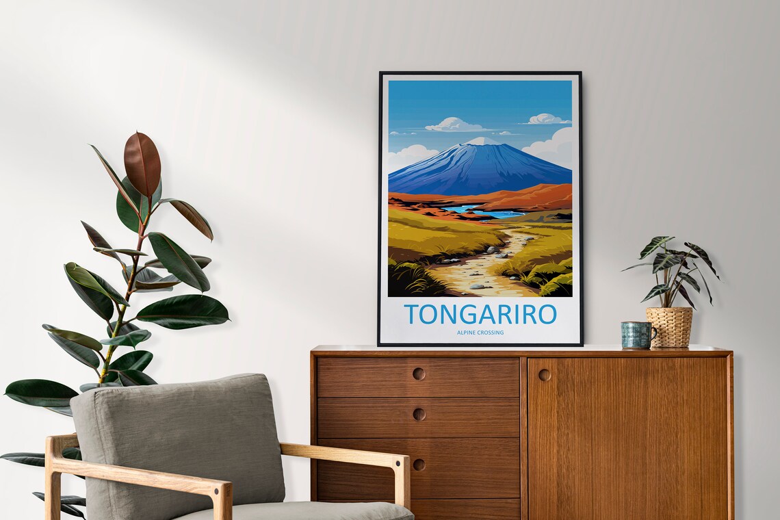 Tongariro Alpine Crossing Scenic Volcano New Zealand Travel Poster - Image 2