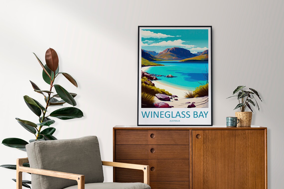 Wineglass Bay Travel Poster, Australia Wall Art - Image 2