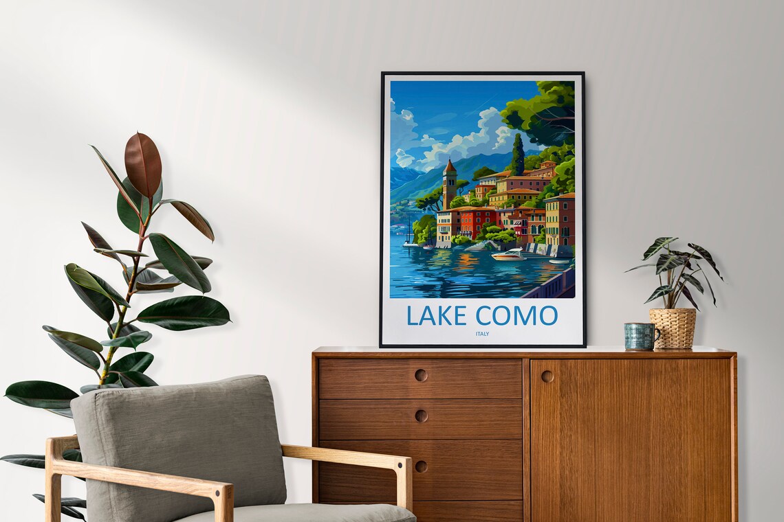 Lake Como Italy Travel Poster, Wall Art Print - Image 2