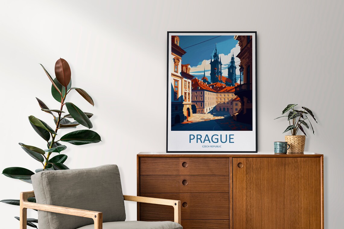 Prague Home Decor Art Lovers Travel Poster - Image 2