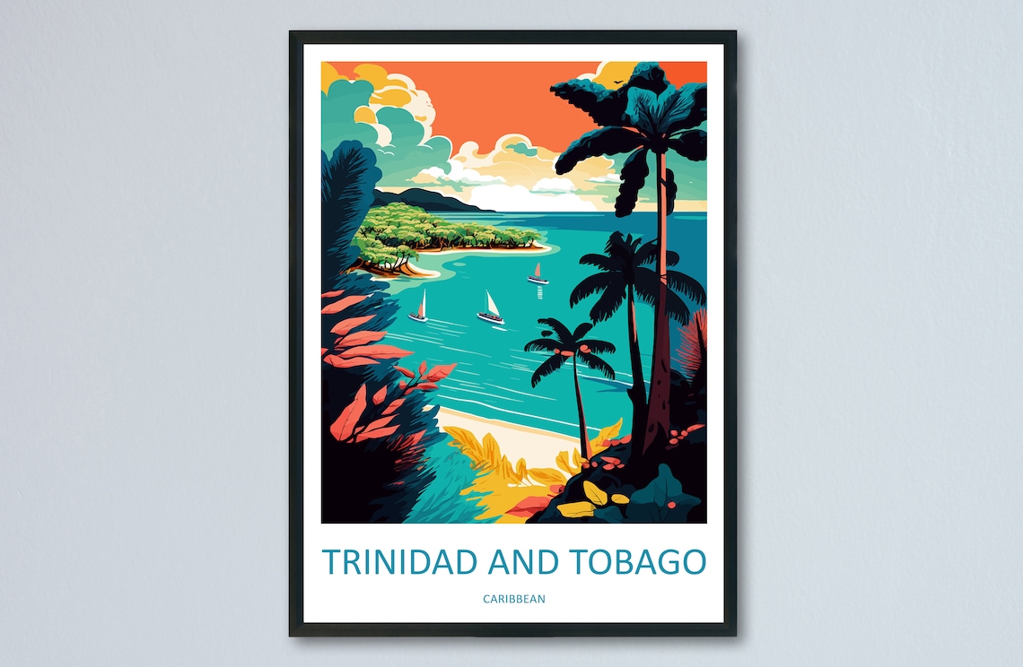 Trinidad And Tobago Travel Poster, Caribbean Travel Art
