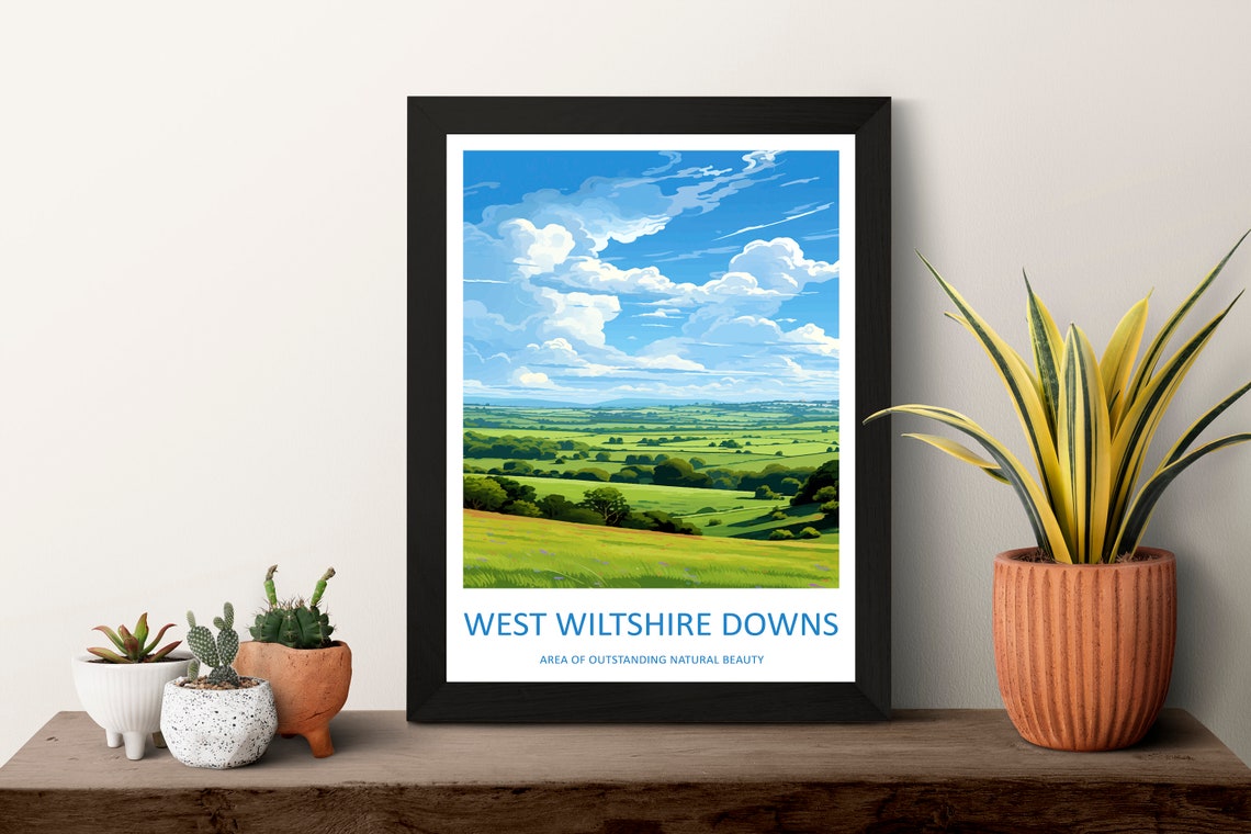 West Wiltshire Downs Rolling Green Hills England Countryside Poster - Image 3