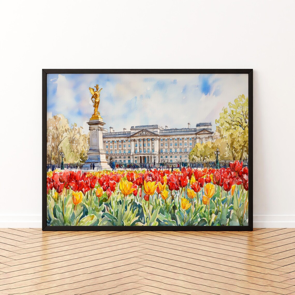 Buckingham Palace London Watercolor Travel Poster