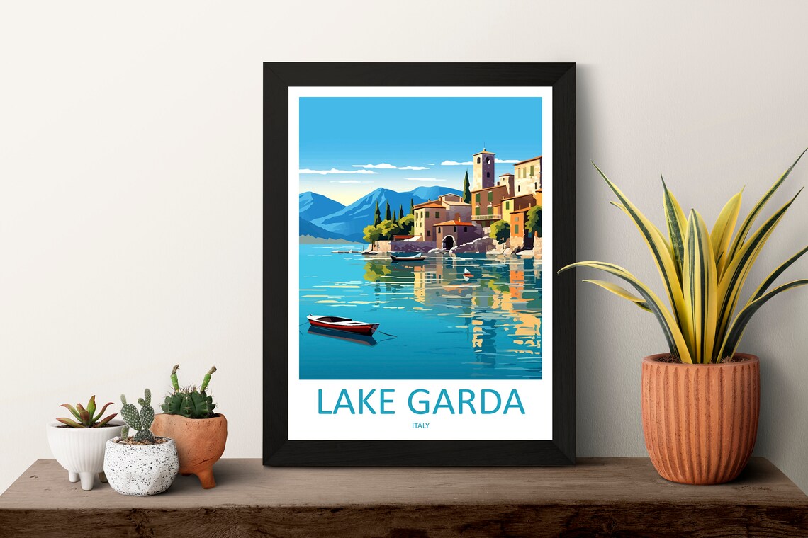 Lake Garda Travel Poster, Home Decoration Art Print - Image 3