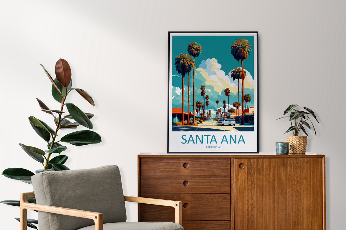 Santa Ana Travel Print Wall Art Santa Ana Wall Hanging Home Dcor Santa Ana Gift Art Lovers California Art Poster Santa Ana Wall Poster - Image 2