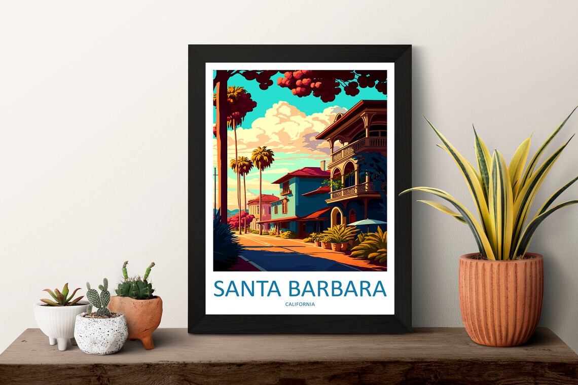 Santa Barbara Travel Poster, California Wall Art - Image 3
