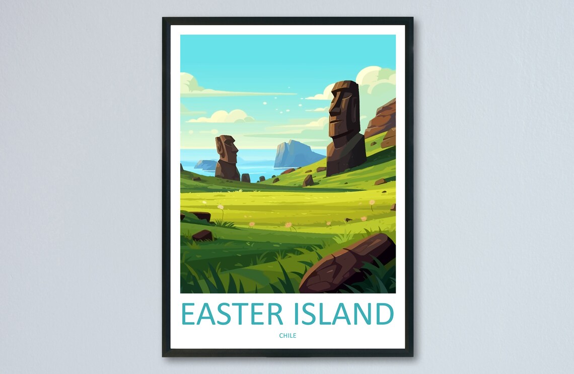 Easter Island Travel Poster, Home Decoration