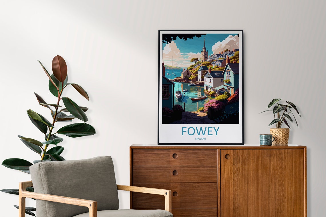 Fowey Travel Poster, England Wall Art - Image 2