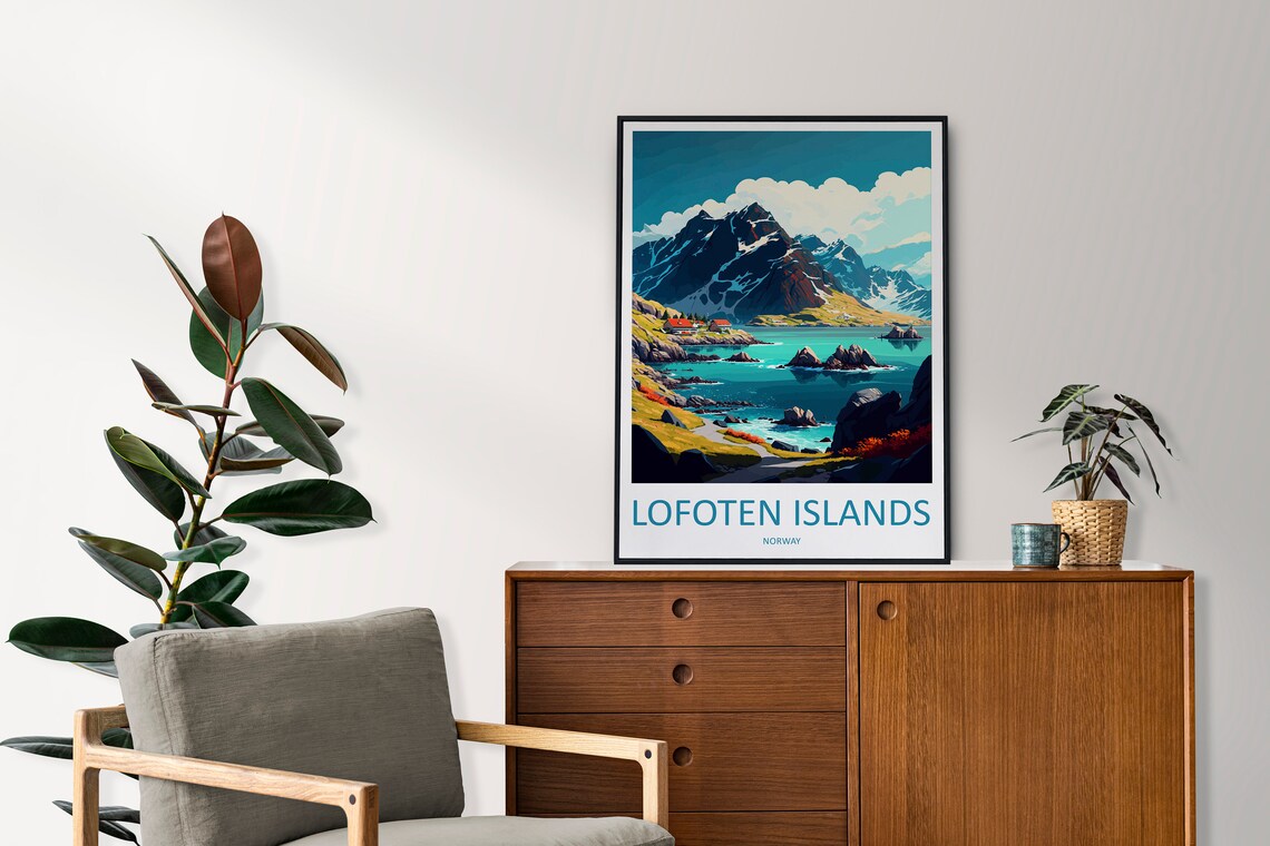 Dramatic Lofoten Islands Norway Arctic Coastal Mountain Fjord Poster - Image 2