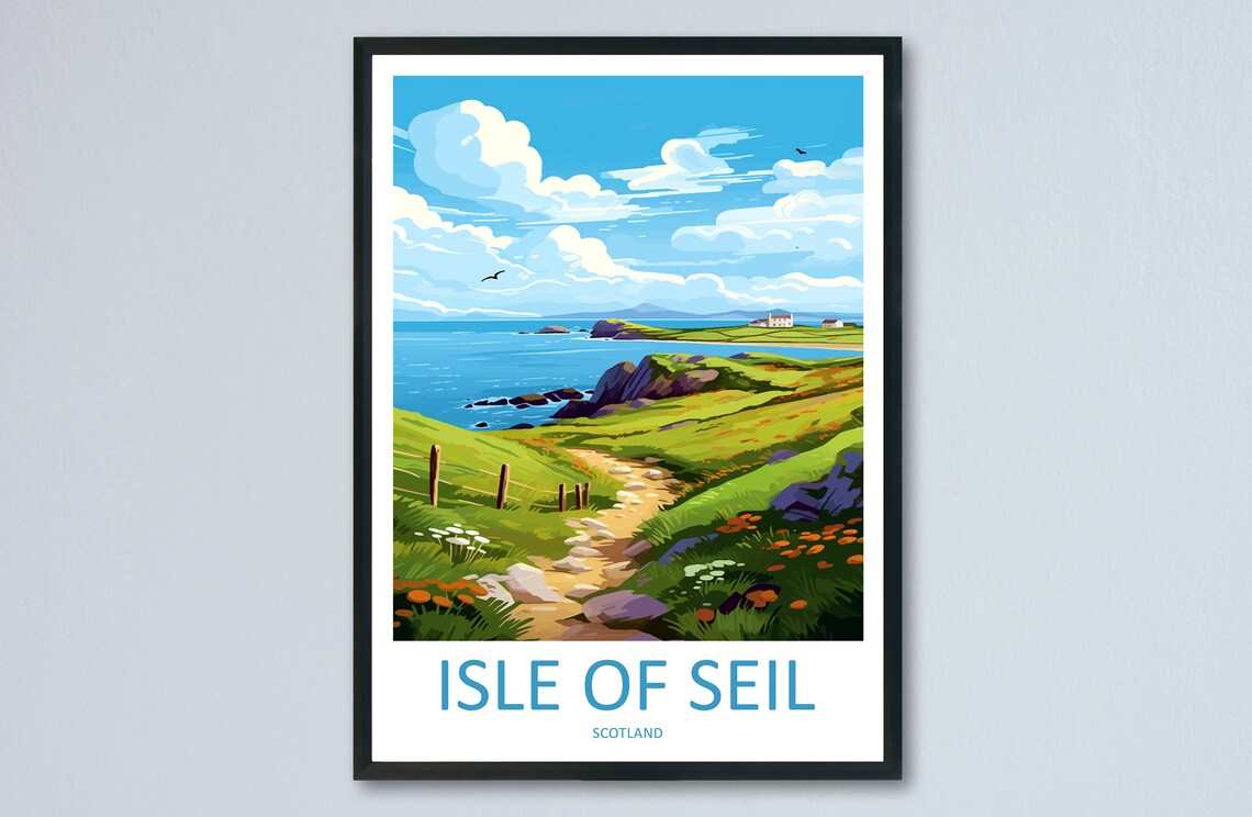 Isle Of Seil Travel Poster, Scotland Place Print