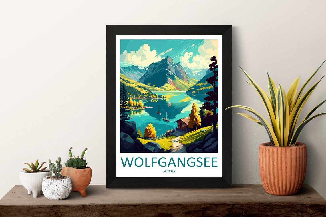 Wolfgangsee Austria Alpine Lake Mountains Autumn Vintage Travel Poster - Image 3