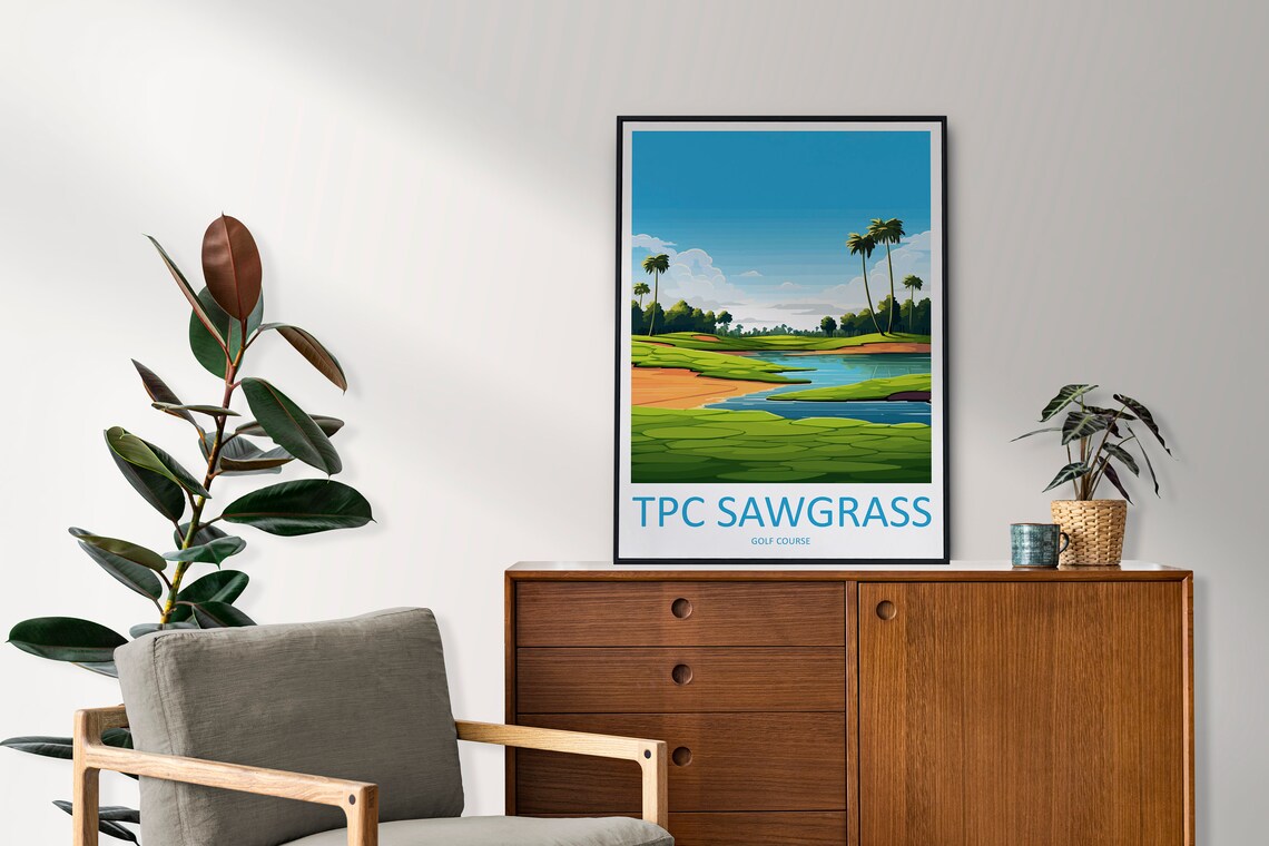 TPC Sawgrass Golf Course Travel Poster, Golf Art - Image 2