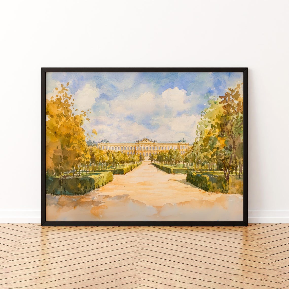 Vienna Watercolor Poster Imperial City Wall Art Hanging Home Dcor Gift Lovers Austria