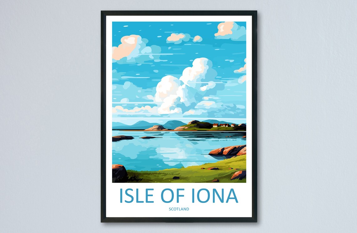 Isle Of Iona Travel Poster, Scotland Wall Art