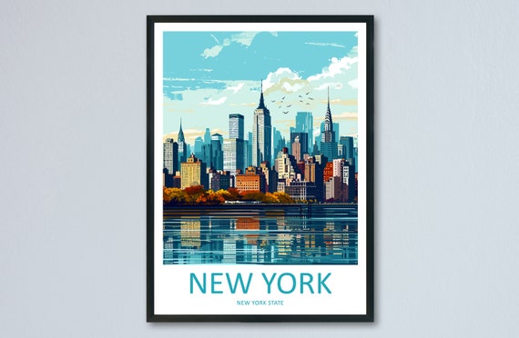 New York Travel Print, USA Wall Art for Home