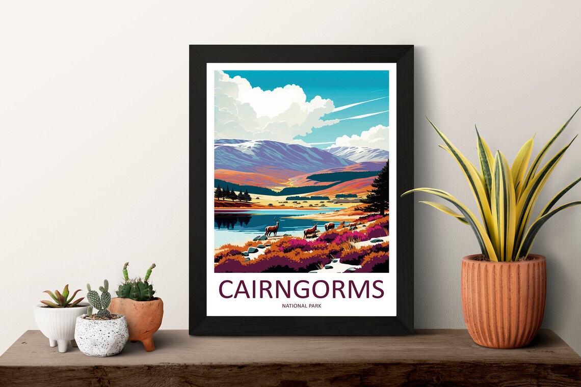 Cairngorms Landscape Art Print, Scotland Travel Poster - Image 3