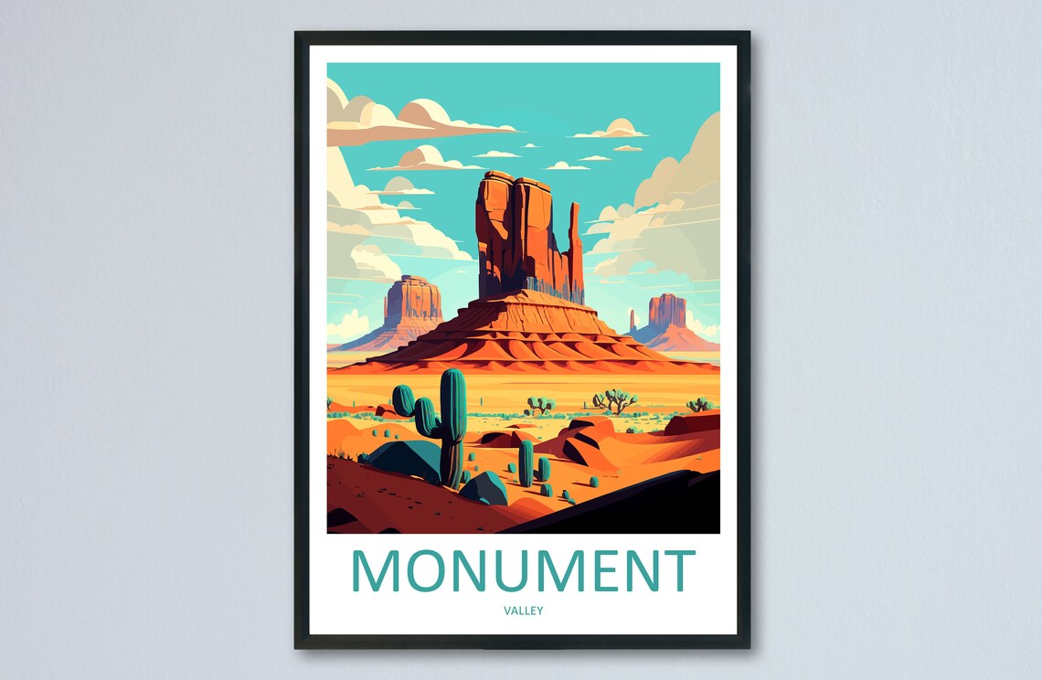 Monument Valley Travel Poster, Arizona Desert Art