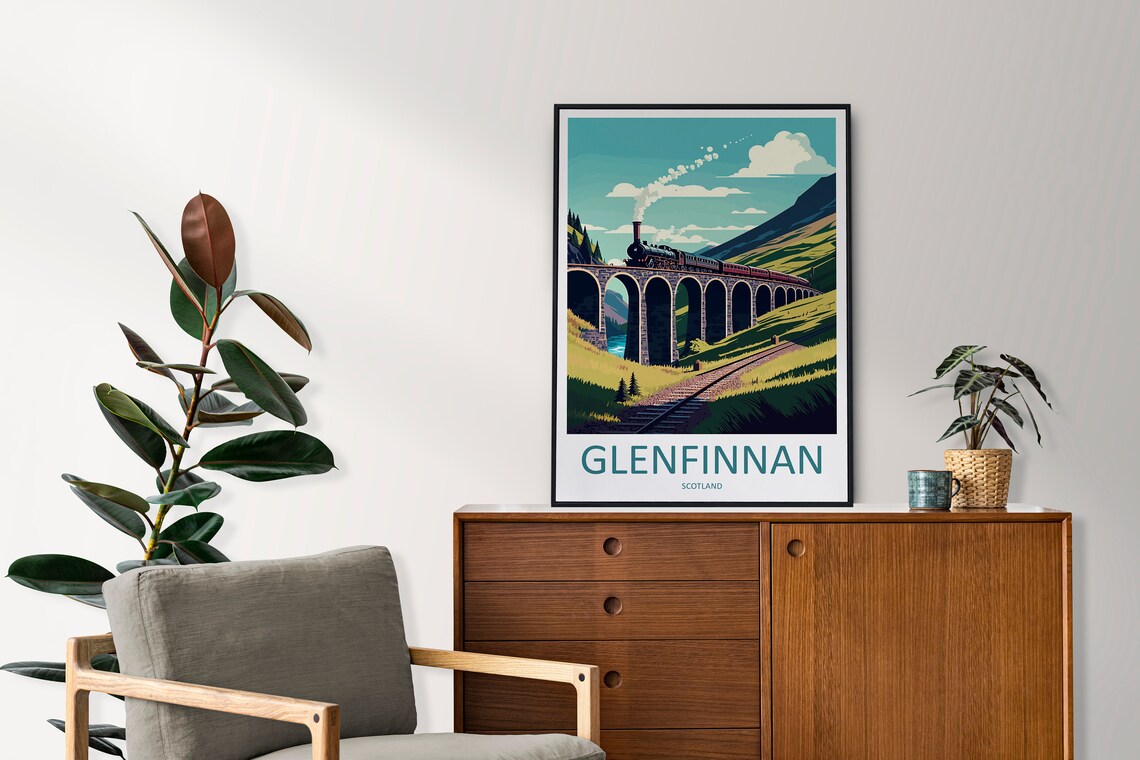 Glenfinnan Travel Poster, Scotland Art Print - Image 2