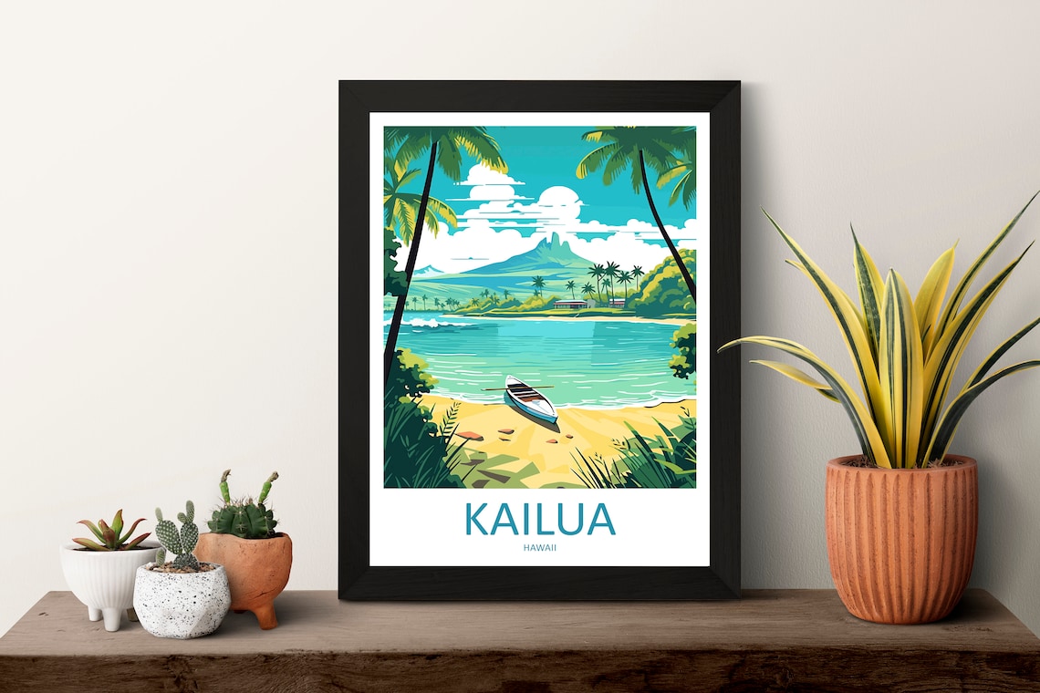 Kailua Travel Poster, Hawaii Place Print - Image 3