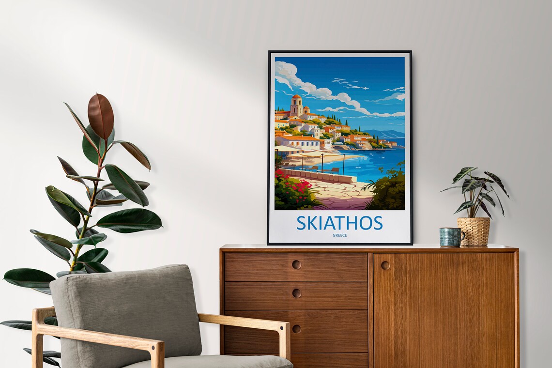 Skiathos Travel Poster, Greece Wall Decor - Image 2
