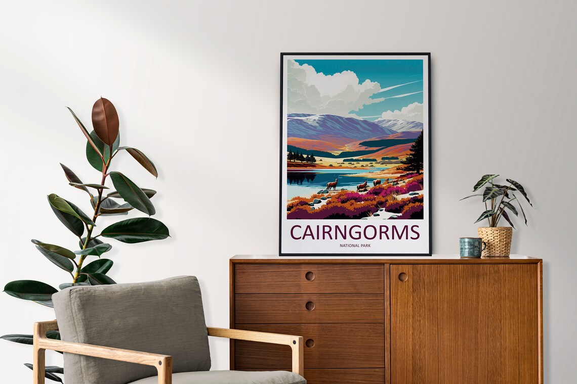 Cairngorms Landscape Art Print, Scotland Travel Poster - Image 2