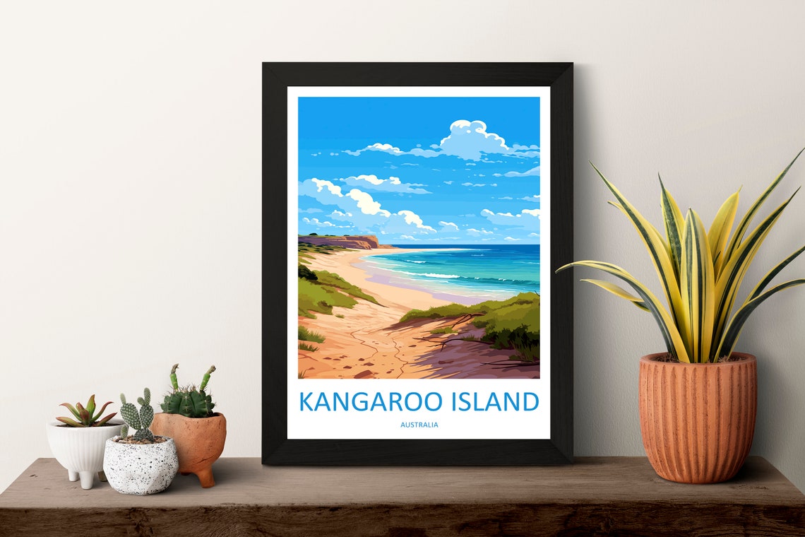 Kangaroo Island Australia Beach Dunes Coastline Travel Poster - Image 3