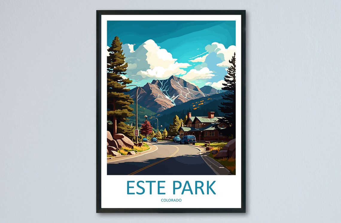 Estes Park Colorado Mountain Road Into the Rockies Travel Poster