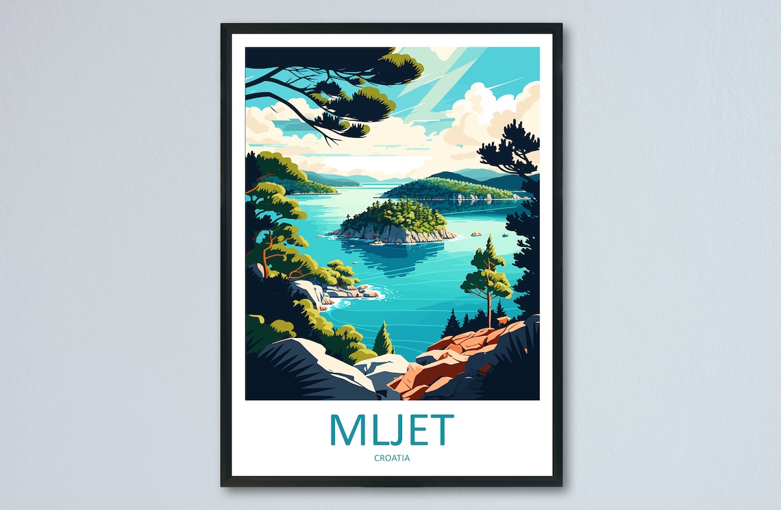 Mljet National Park Travel Poster, Croatia Art Print