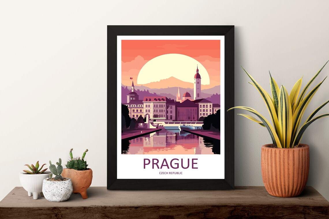 Prague Travel Poster, Czech Republic Wall Decor - Image 3
