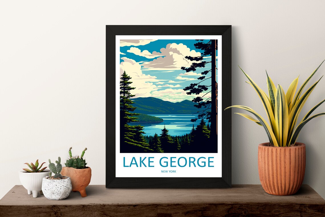Lake George Travel Poster, New York State Art Print - Image 3