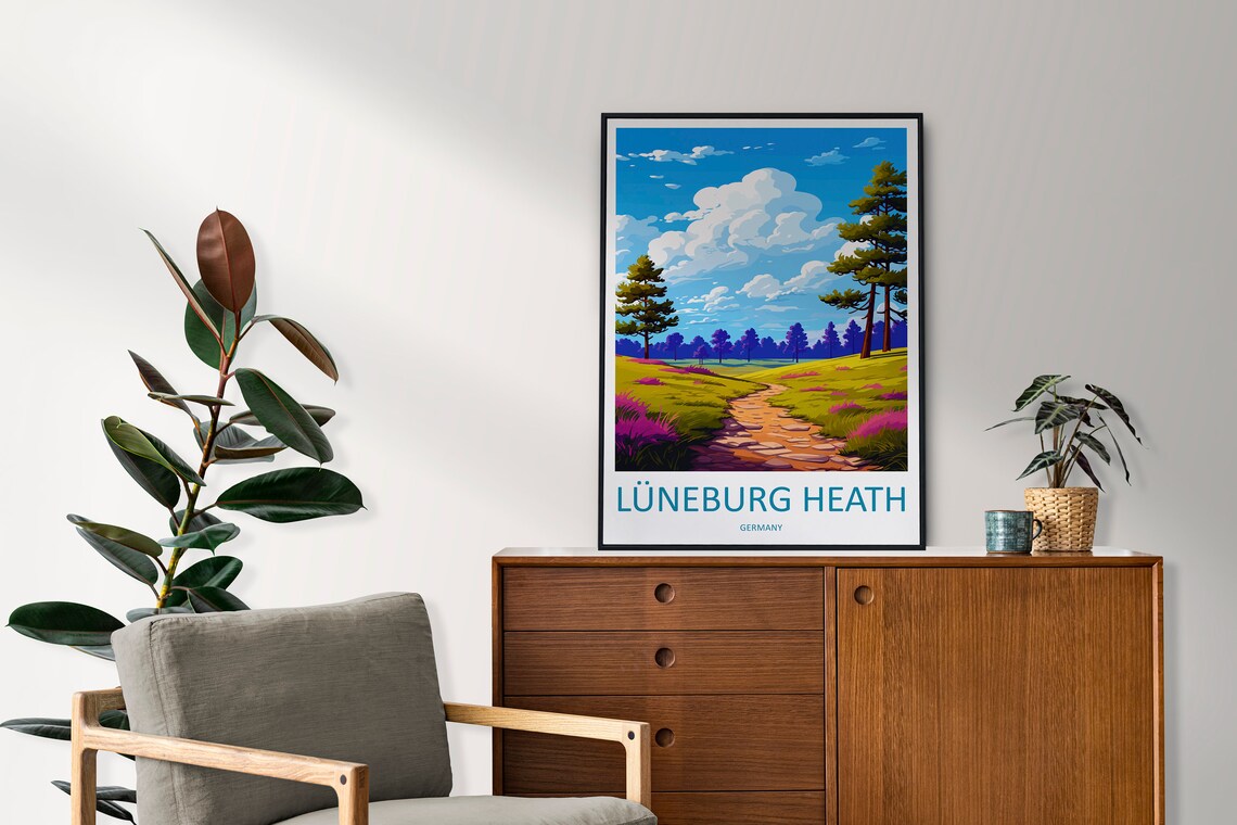 Luneburg Heath Germany Heather Meadow Path Country Trail Poster - Image 2