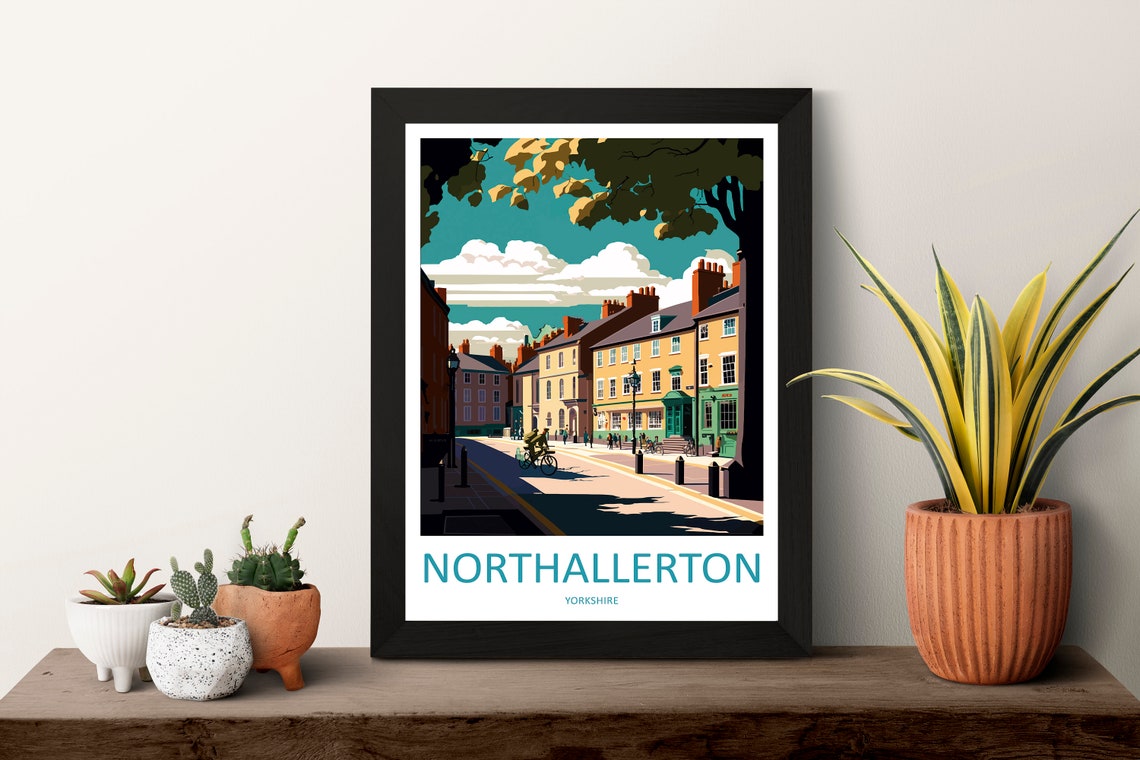 Northallerton Yorkshire England Historic Street Travel Poster - Image 3