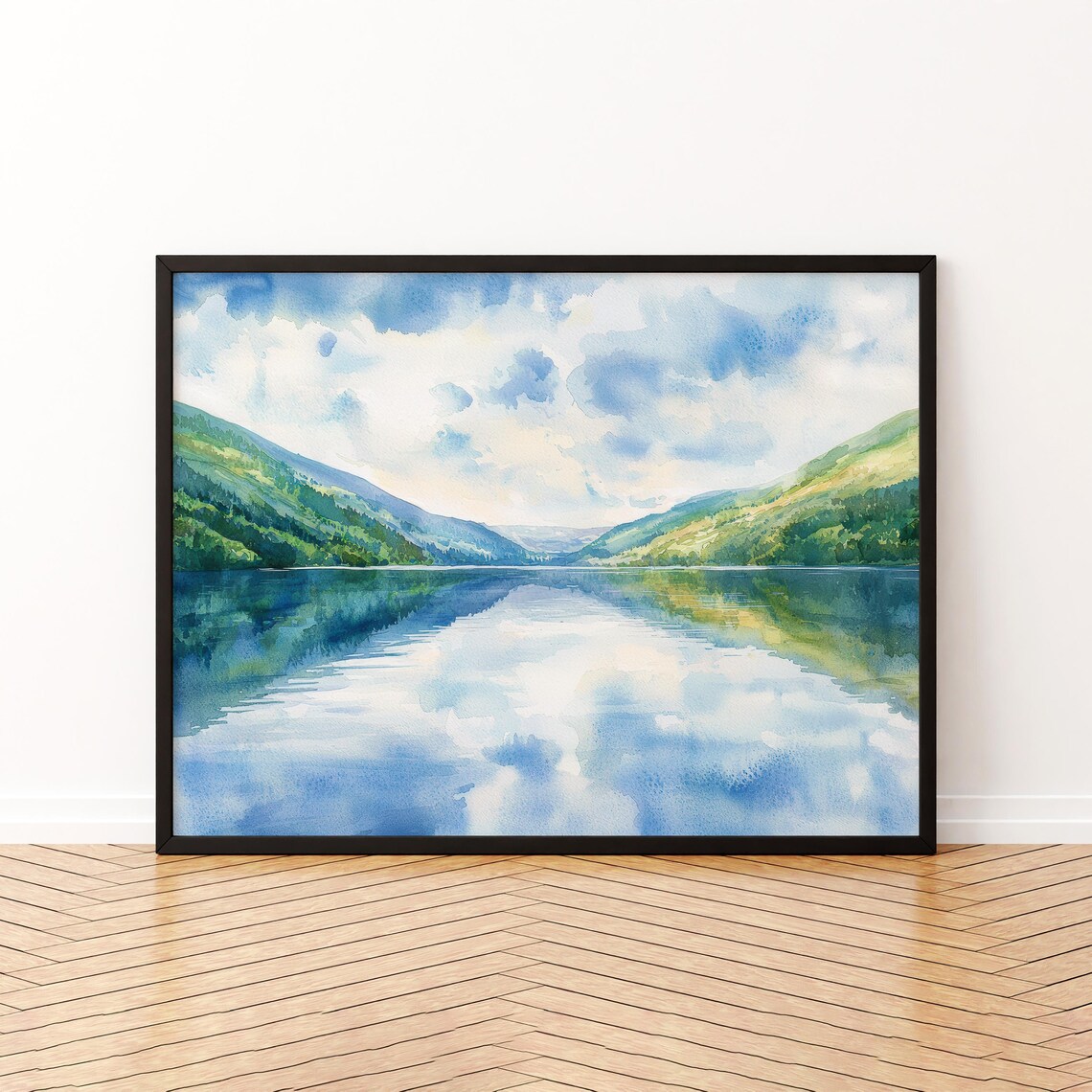 Loch Ness Scotland Watercolor Travel Poster, Highland