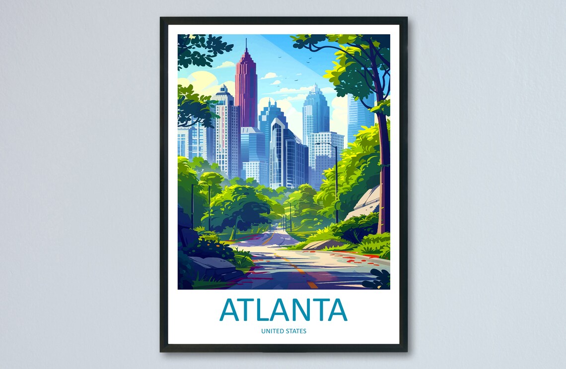 Atlanta Travel Poster, Georgia City Art Print