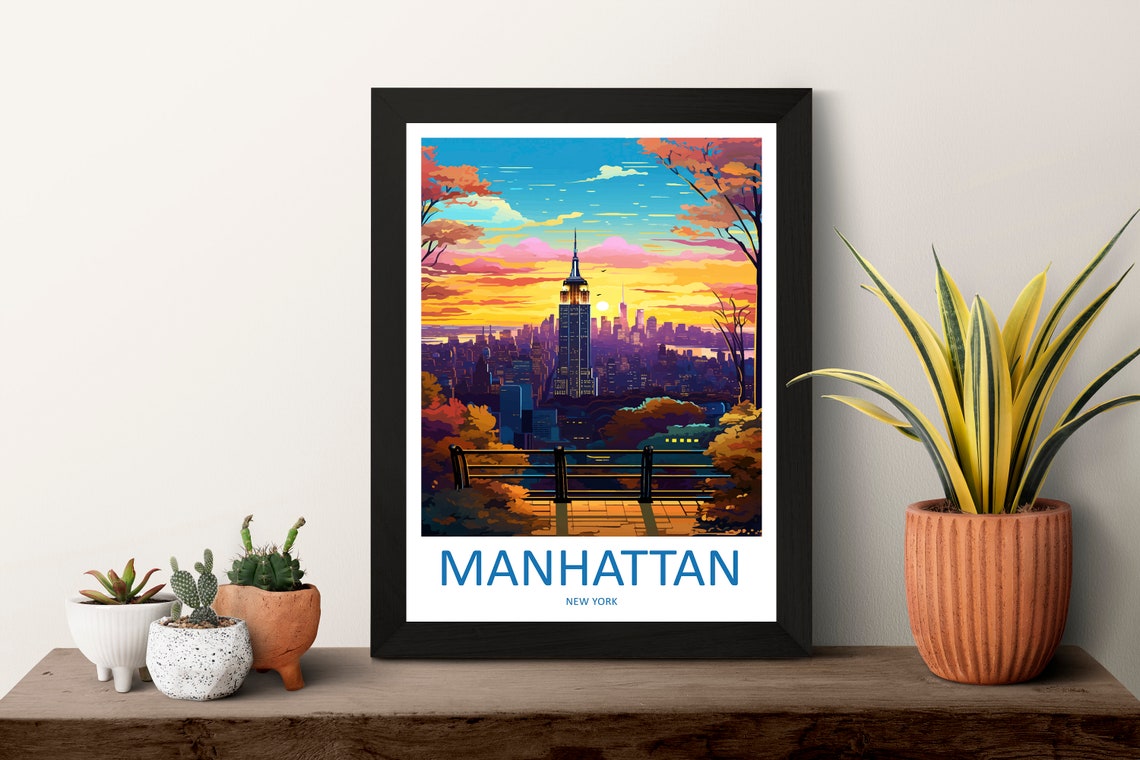 Manhattan New York Sunset Skyline Empire State Building Poster - Image 3